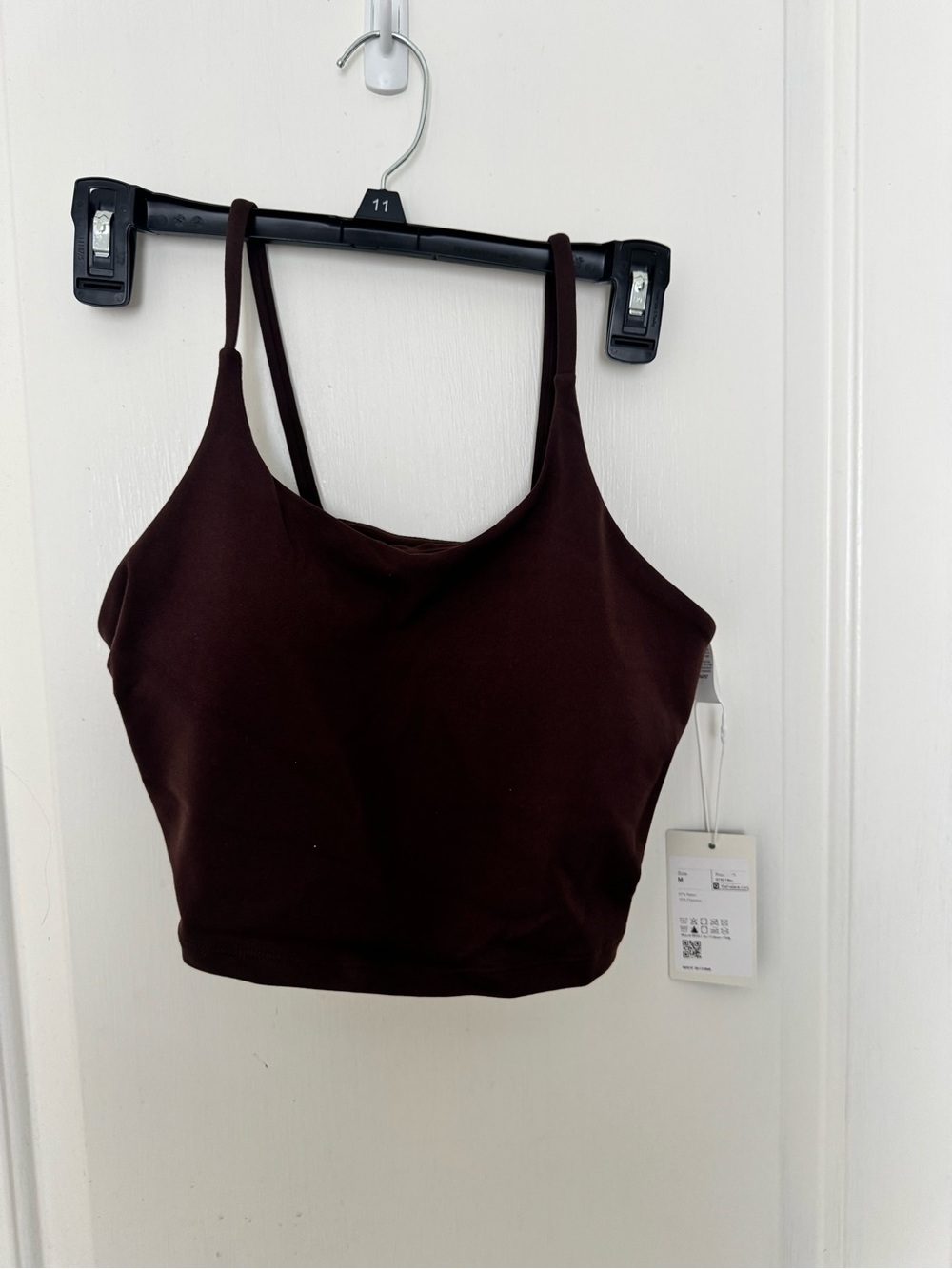 Halara Basic Padded Workout Cropped Low Tank Top in Brown
